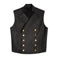 thumbnail image 3 of Ocealan Kids Boys Sleeveless Medieval Waistcoat Double Breasted Pirates Vest Dresscoat Black 16, 3 of 5