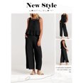 thumbnail image 7 of STARVNC Women Crew Neck Sleeveless Top Wide Leg Pants Two Piece Outfit, 7 of 7