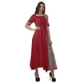thumbnail image 3 of Moomaya Printed Drawstring Waist Short Sleeve Scoop Neckline Dress For Women, 3 of 4