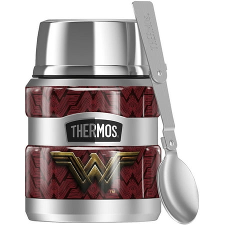 

Justice League Movie Wonder Woman Logo THERMOS STAINLESS KING Stainless Steel Food Jar with Folding Spoon Vacuum insulated & Double Wall 16oz