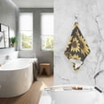 thumbnail image 2 of Yayeee 2 Pack Hand Towels for Bathroom 100% Cotton 16" x 28" Soft Absorbent Kitchen Towel, Black Sunflower Pattern, 2 of 7