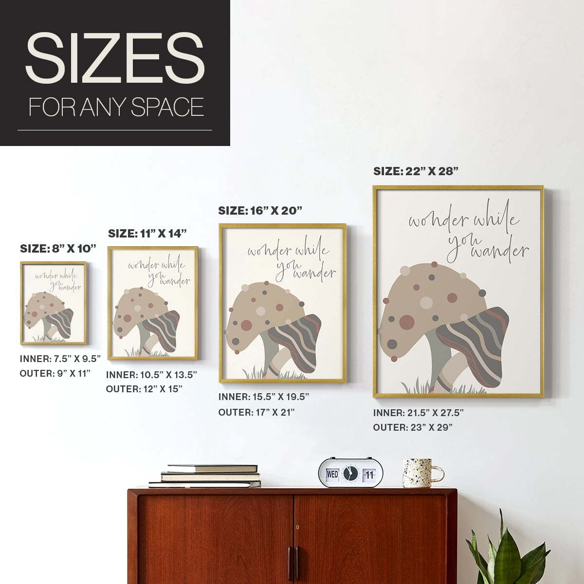 Wonder While you Wander Framed Print - Solid Wood in Single Picture Frame Solid Wood 2 Framed Print