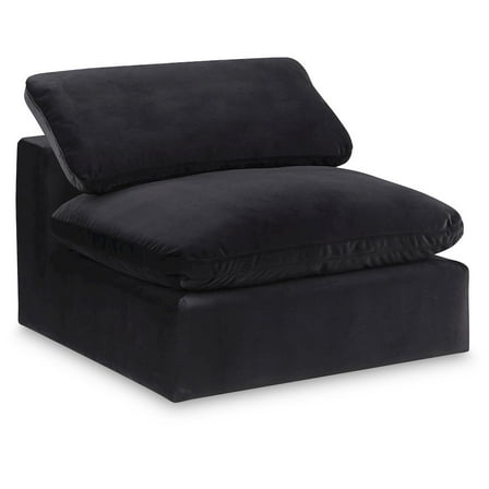 Meridian Furniture Comfy Black Velvet Armless Chair