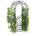 thumbnail image 2 of Edtara Arche de Jardin en Métal de 8 Pi de Hauteur avec Portail Simple, Tonnelle en Acier Résistant à la Rouille avec Piquets Inclus, Parfait pour Mariages, Fêtes, Roses, Vignes et Plantes Grimpantes, Assemblage Simple, 2 of 7