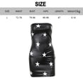 thumbnail image 2 of Vestido de cuero de PU para mujer, vestido de cuero con estampado de estrellas, vestido Sexy ceñido al cuerpo para fiesta, Club, cumpleaños, vestidos sin tirantes con parte superior de tubo, 2 of 8