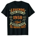 thumbnail image 2 of Birthday Vintage Legends Born in 1958 Old T Shirts Graphic Cotton Streetwear Short Sleeve Summer T-shirt Men, 2 of 6