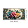 thumbnail image 1 of Floral Banner for Photography Props Background Decoration Party Supplies and Backdrop with Pink Roses and Green Leaves for Wedding Valentine's Day Events, 1 of 4
