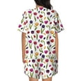 thumbnail image 3 of Qekee Tulips Flowers Women's Pajama Set Short Sleeve Sleepwear Summer Home Wear with Pockets Soft Short Sleeve Shirt - Tulips Flowers, 3 of 9