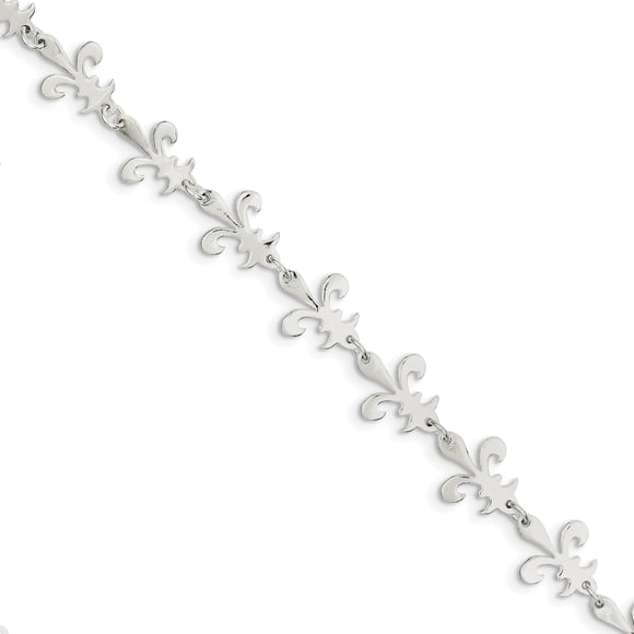 925 Sterling Silver Poli Fleur de Lis Bracelet