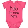 thumbnail image 3 of Inktastic Hello, I'm New Here. Boys or Girls Baby Bodysuit, 3 of 5