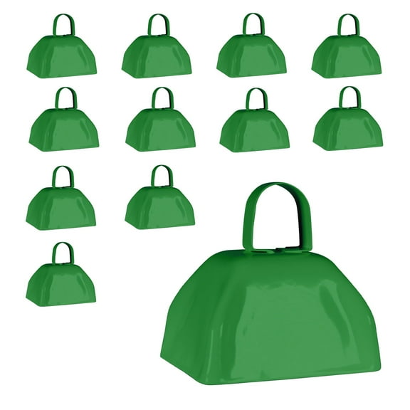 Windy City Novelties Metal Cowbell Noise Makers - 3 Inch - 12 - Pack - Green