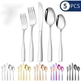 thumbnail image 2 of 20-Piece Stainless Steel Flatware Set, Elegant Silverware Cutlery Set, Service for 4 for Home Kitchen Restaurant-410 Material [Blue Gold] Knife, Fork, Spoon 20 Pie, 2 of 6