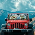 thumbnail image 3 of Uorisanigo Windshield Sun Shade Compatible with Jeep Wrangler JL JLU 2018-2025 - Front Funny Frog Driving Windshield Sunshade Car Window Heat Shield Block UV Rays and Heat Car Accessories, 3 of 7