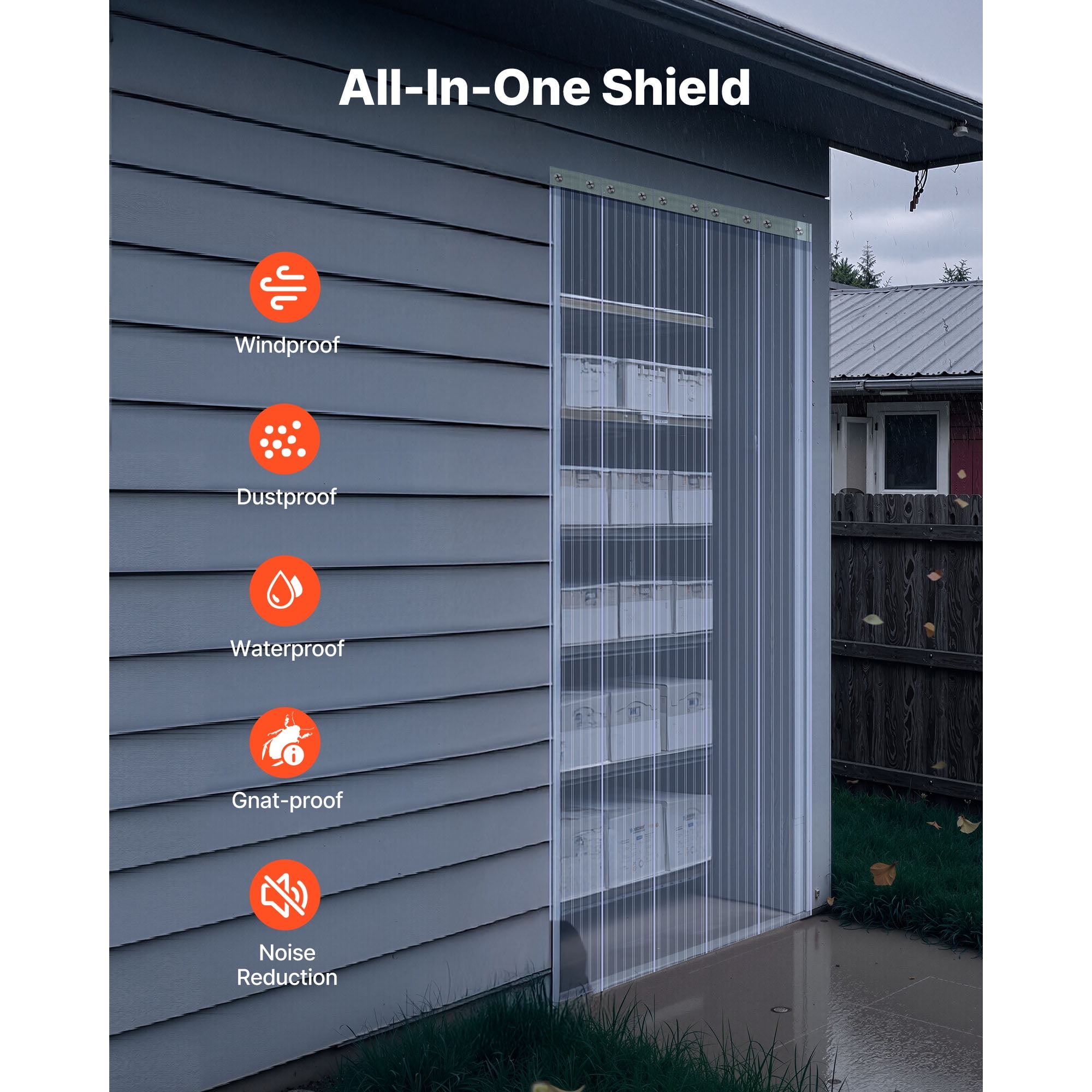 KFFKFF Clear PVC Strip Curtain, 101 ft x 12 in, Ribbed Plastic Door Strips for Freezers, Coolers, and Doorways in Supermarkets, Garages, Warehouses, or Animal Shelters
