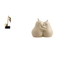 thumbnail image 1 of Sujetalibros decorativos con forma de figura de escritorio, escultura de nota musical, soporte para sujetalibros, adorno de resina moderno, diseño cre, 1 of 8