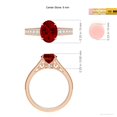 thumbnail image 5 of ANGARA Vintage Inspired Oval Lab Grown 2 Ct Ruby Engagement Ring with Milgrain for Women in 14K Rose Gold (Size-9x7mm) | July Birthstone, Anniversary, Jewelry Gift for Women | Lab-Grown Ruby Ring, 5 of 7