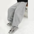thumbnail image 6 of BOOMNY Toddler Boys Baggy Sweatpants Wide Leg Jogger Pants for Boys Casual Solid Color Elastic Waist Drawstring Cozy Athletic Trousers for Children, 6 of 9