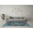 thumbnail image 3 of Ahgly Company Indoor Rectangle Medallion Light Blue Traditional Area Rugs, 2' x 4', 3 of 4