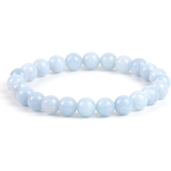 Aquamarine strach elastic Bead Braclet 10 mm