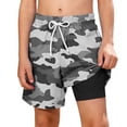 thumbnail image 2 of ATOGUTA Swim Shorts for Boys with Liner Bathing Suits Summer Quick Dry Swimwear Swim Trunks Size 5T-14, Gray, 2 of 6