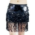 thumbnail image 3 of QATAINLAV Belly Dance Costumes for Women Sequins Tassel Hip Scarf Mini Skirt Fashion Party Club Outfits Black, 3 of 6