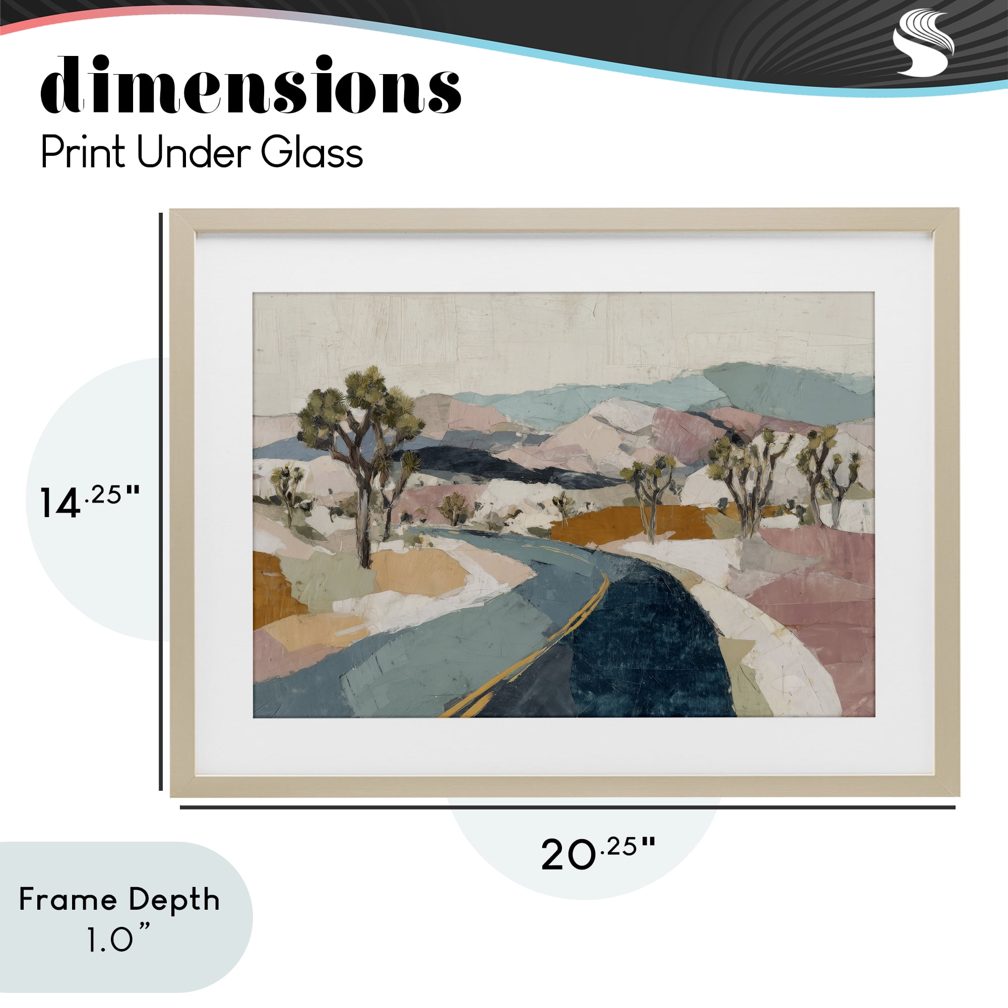 Stupell Industries Desert Highway Through Joshua Trees Birch Framed Print Under Glass, design by Chromatic Storm Studio
