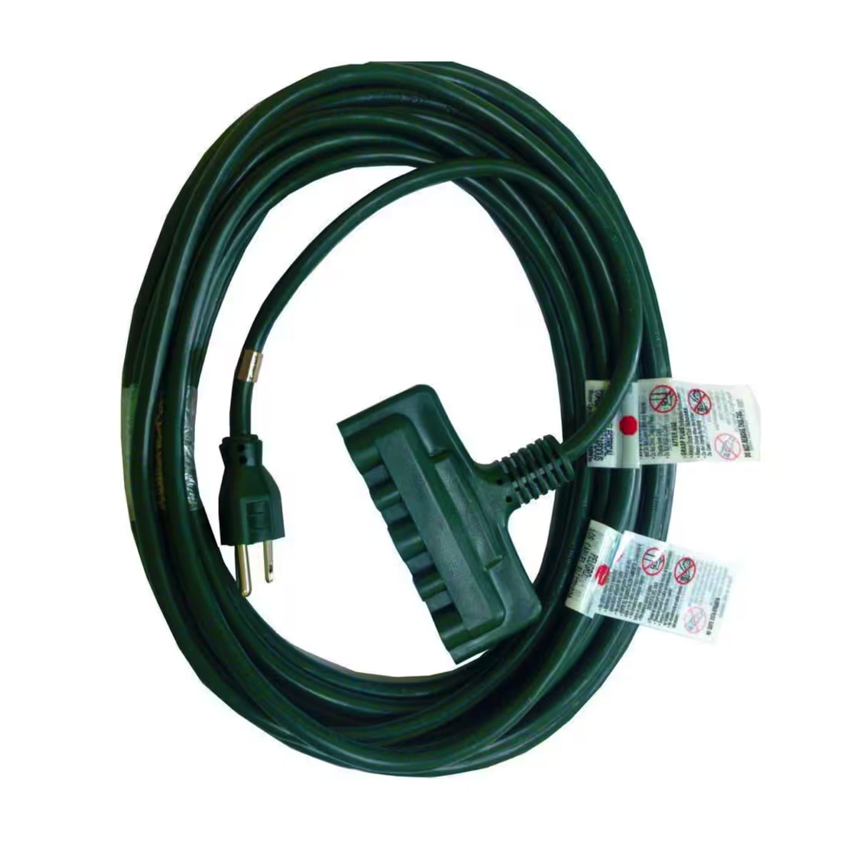 Ceybo 50 ft. 16/3 Light Duty Indoor/Outdoor Landscape Extension Cord with Multiple Outlet Triple Tap End, Green
