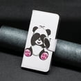 thumbnail image 5 of iPhone 13 Mini Case Cute Embossed Pattern Premium Leather Wallet Cover Flip Stand Credit Card Slots Pocket Holder Magnetic Closure Folio Case for iPhone 13 Mini, Giant Panda, 5 of 8