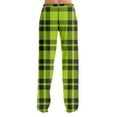 thumbnail image 7 of Mohiass Buffalo Plaid Pajama Pants for Women, Soft High Waisted Drawstring Flannel Pj Pants Comfy Lounge Sleep Bottoms Light Green S, 7 of 7