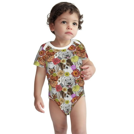 

Kdxio Cute Dogs Puppy Pattern Unisex Baby Cotton Short Sleeve Bodysuits-2 Years