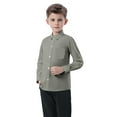 thumbnail image 6 of Boys Dress Shirts Long Sleeve Collared Button Down Shirt Blouse Toddler Kids Boy Girl School Uniform Clothes (6 Months, Gray), 6 of 6