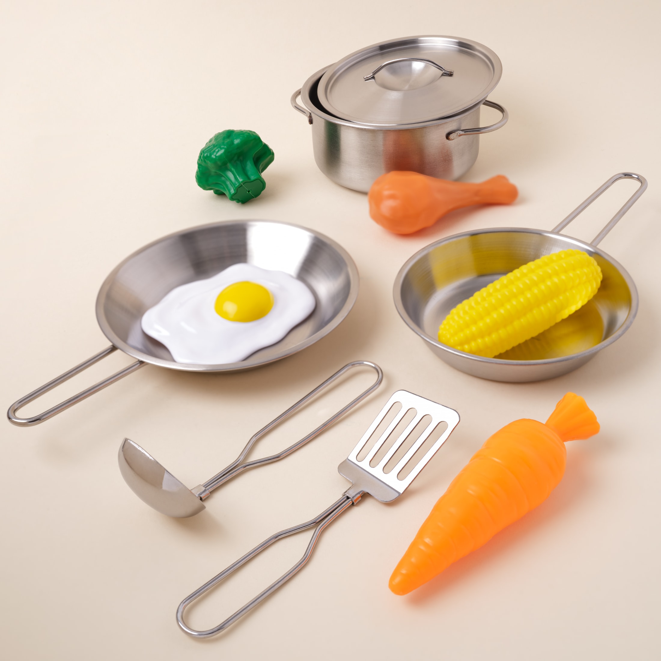 KidKraft Deluxe Cookware Metal Play Set with 11 Pieces of Play Food - image 3 of 5
