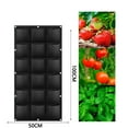 thumbnail image 2 of Bolsa para plantas de pared vertical negra para exteriores e interiores con 18 bolsillos para balcones y patios, 2 of 5