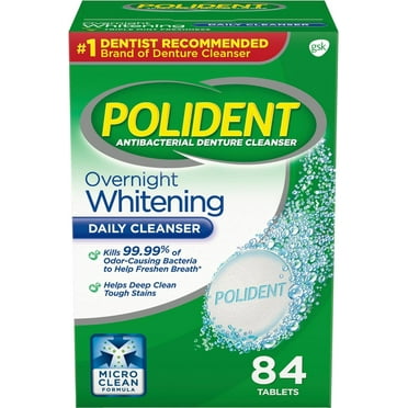 polident overnight whitening denture cleanser-84 ct