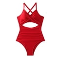 thumbnail image 2 of WOLLED Womens Strappy Cross One Piece Swimsuit Quick Dry Monokini Bikini Backless Bathing Suit Beach Swimwear for Women, 2 of 11