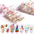 thumbnail image 3 of Pegatinas navideñas de piezas para uñas, láminas de transferencia de copos de nieve, Santa, alce, calcomanías adhesivas, envolturas de manicura, SAXK9126, 10 Uds., 3 of 4
