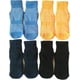 thumbnail image 2 of Leeshow - 4 pares de calcetines antideslizantes para cama elástica para niños, calcetines antideslizantes para ejercicio, gimnasio, yoga y pilates, Amarillo, azul marino., 6-9years, 2 of 3