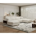 thumbnail image 2 of 137 inch Convertible Combination Sofa with Side Shelf, Modern Minimalist Sleeper Sofa Chair with 2 Pillows, for Living Rooms, Apartments, 2 of 9
