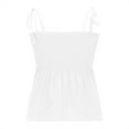 thumbnail image 5 of Women's Tie Shoulder Frill Shirred Ruffle Hem Sleeveless Strappy Cami Blouse Peplum Top, 5 of 6