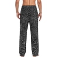 thumbnail image 7 of Men's Pajama Pants with Pockets Sleepwear Lounge Pants Stretch Casual Black Floral 3d 19, 7 of 7