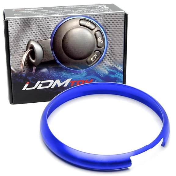 Blue Aluminum Smart Key Fob Surrounding Ring Decoration For 2008-2014/2015 Gen2 Mini Cooper R55 R56 R57 R58 R59 & Gen1 R60 R61