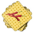 thumbnail image 2 of Carolines Treasures BB7195FC Chili Peppers on Basketweave Foam Coaster Set of 4 3 1/2 x 3 1/2 multicolor, 2 of 3