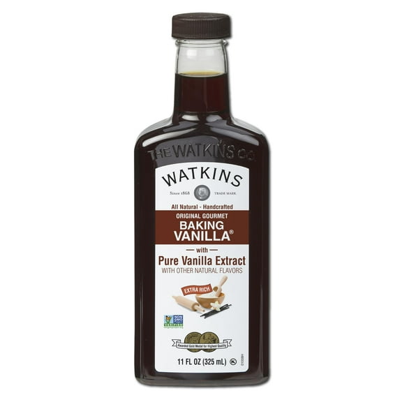 Watkins All Natural Original Gourmet Baking Vanilla, with Pure Vanilla Extract, 11 ounces Bottle, 1 Count (Packaging May Vary)