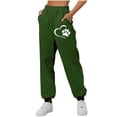 thumbnail image 4 of Sakmal Sweatpants Pants Women Joggers Elastic Waist High Waisted Dog Paw Green Pants with Pockets, 4 of 4