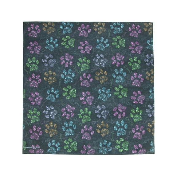 CTM Colorful Dog Paw Print Bandana
