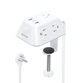 thumbnail image 1 of Regleta con abrazadera de escritorio, protector contra sobretensiones con 5 salidas de CA, 2 USB A, 1 USB C, 1 of 5