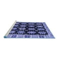 thumbnail image 2 of Ahgly Company Machine Washable Indoor Square Abstract Blue Modern Area Rugs, 3' Square, 2 of 4