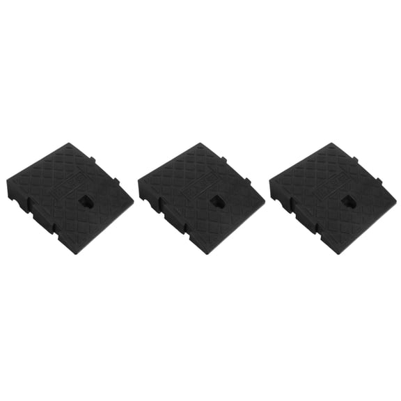 Curb Ramp Heavy Duty Black Plastic for Vehicles Use Robust Structure 3Pcs