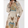 thumbnail image 2 of Printed A-Form Maxi Dress with Belt, 2 of 7
