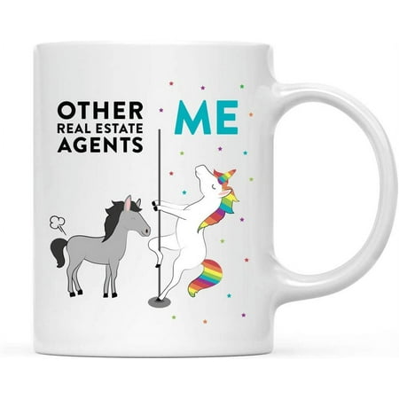 

Funny Quirky 11oz. Ceramic Coffee Tea Mug Thank You Gift Other Real Estate Agents Me Horse Unicorn 1-Pack